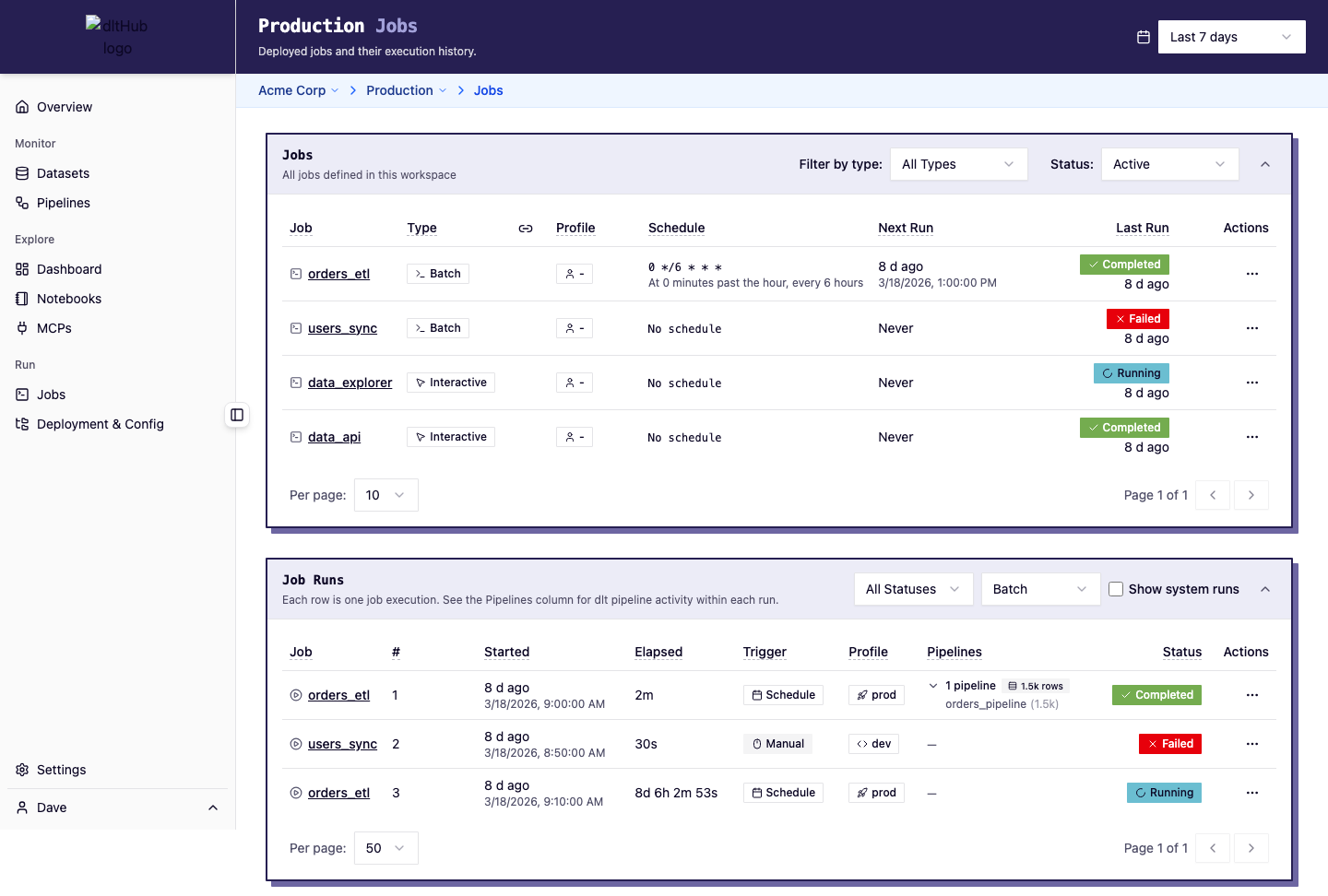 Jobs page